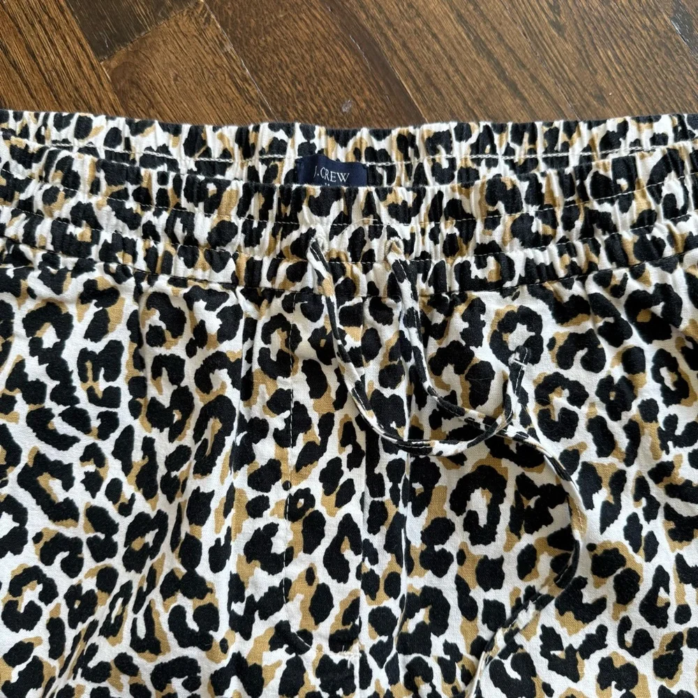 J. Crew , Leopard Print pull on cotton blend Ankle Pants, Size 12
